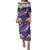 Hawaiian Plumeria and Humpback Whales Family Matching Puletasi and Hawaiian Shirt Polynerian Art Tattoo-Navy Color