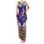 Hawaiian Plumeria and Humpback Whales Family Matching Tank Maxi Dress and Hawaiian Shirt Polynerian Art Tattoo-Navy Color