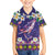 Hawaiian Plumeria and Humpback Whales Family Matching Tank Maxi Dress and Hawaiian Shirt Polynerian Art Tattoo-Navy Color