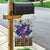 Hawaiian Plumeria and Humpback Whales Garden Flag Polynerian Art Tattoo-Navy Color