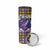 Hawaiian Plumeria and Humpback Whales Skinny Tumbler Polynerian Art Tattoo-Navy Color
