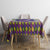 Hawaiian Plumeria and Humpback Whales Tablecloth Polynerian Art Tattoo-Navy Color