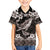 Hawaiian Plumeria and Humpback Whales Hawaiian Shirt Polynerian Art Tattoo-Grayscale Mode