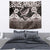 Hawaiian Plumeria and Humpback Whales Tapestry Polynerian Art Tattoo-Grayscale Mode