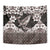 Hawaiian Plumeria and Humpback Whales Tapestry Polynerian Art Tattoo-Grayscale Mode