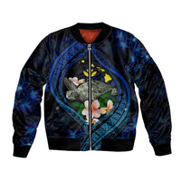 Hawaii Turtle Plumeria Flower Fanciful Bomber Jacket