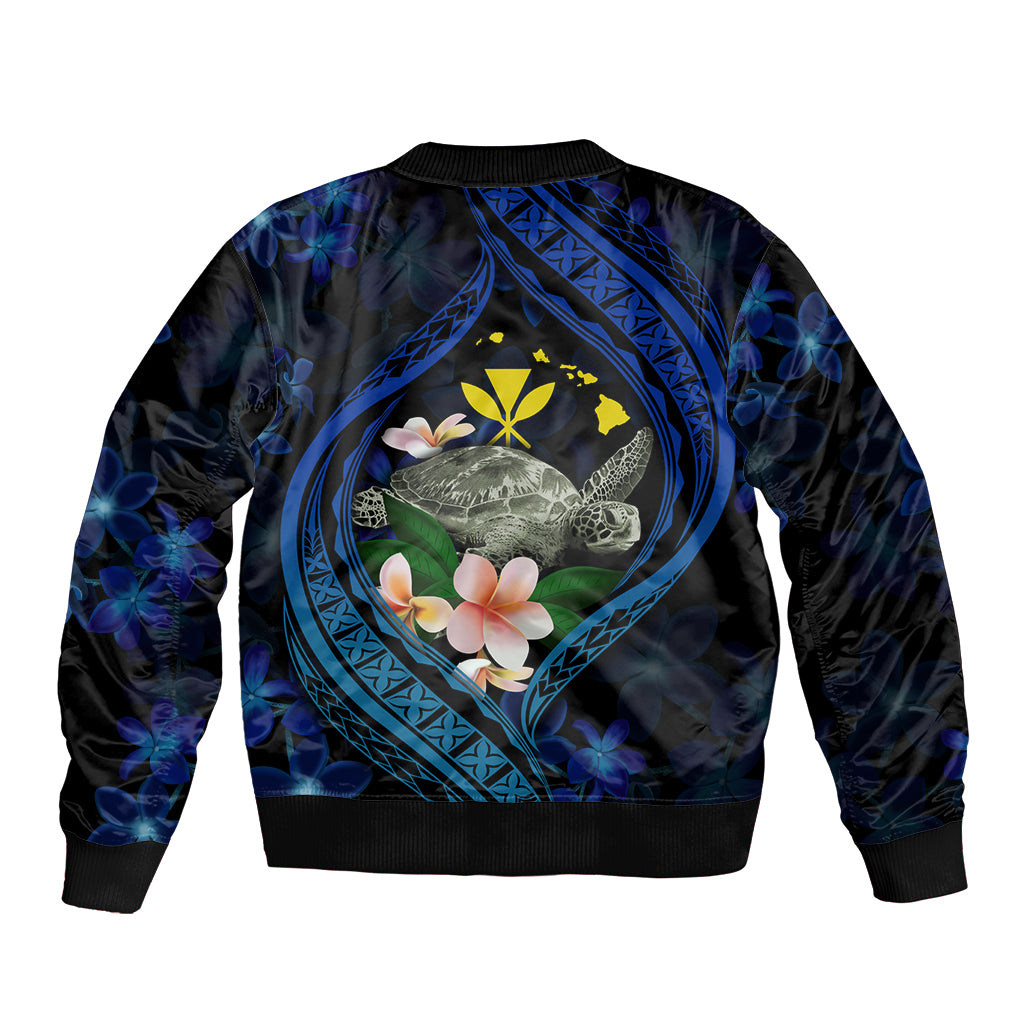 Hawaii Turtle Plumeria Flower Fanciful Bomber Jacket