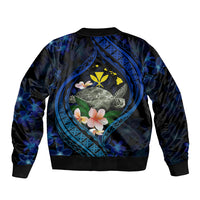 Hawaii Turtle Plumeria Flower Fanciful Bomber Jacket