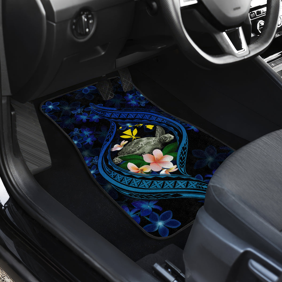Hawaii Turtle Plumeria Flower Fanciful Car Mats