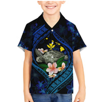 Hawaii Turtle Plumeria Flower Fanciful Family Matching Mermaid Dress and Hawaiian Shirt