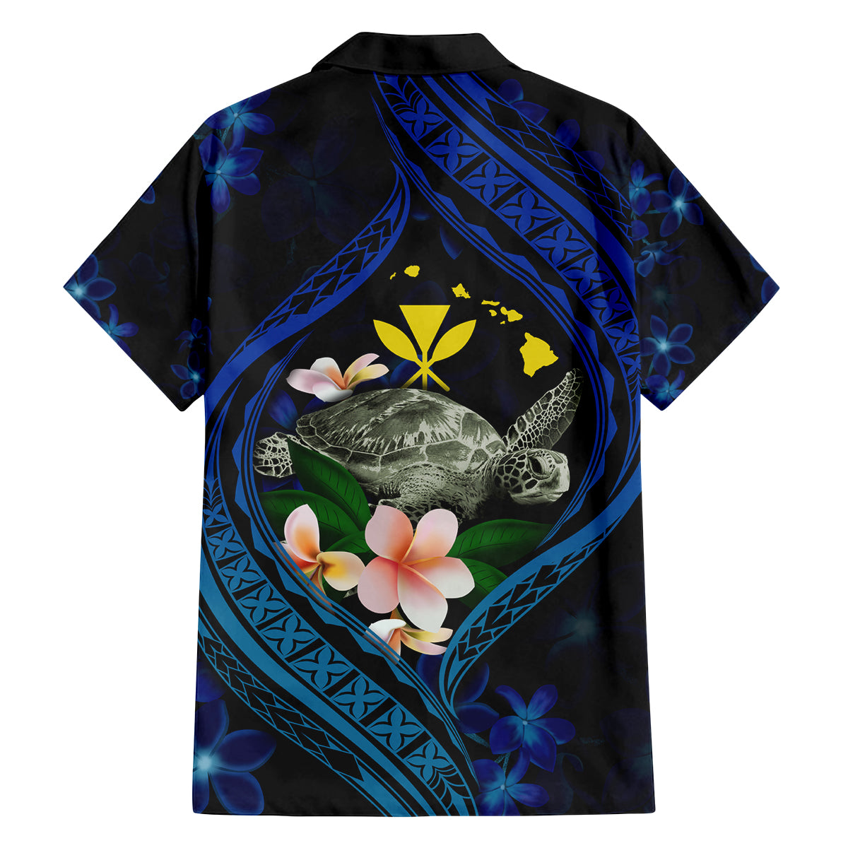 Hawaii Turtle Plumeria Flower Fanciful Family Matching Off The Shoulder Long Sleeve Dress and Hawaiian Shirt LT03 - Polynesian Pride