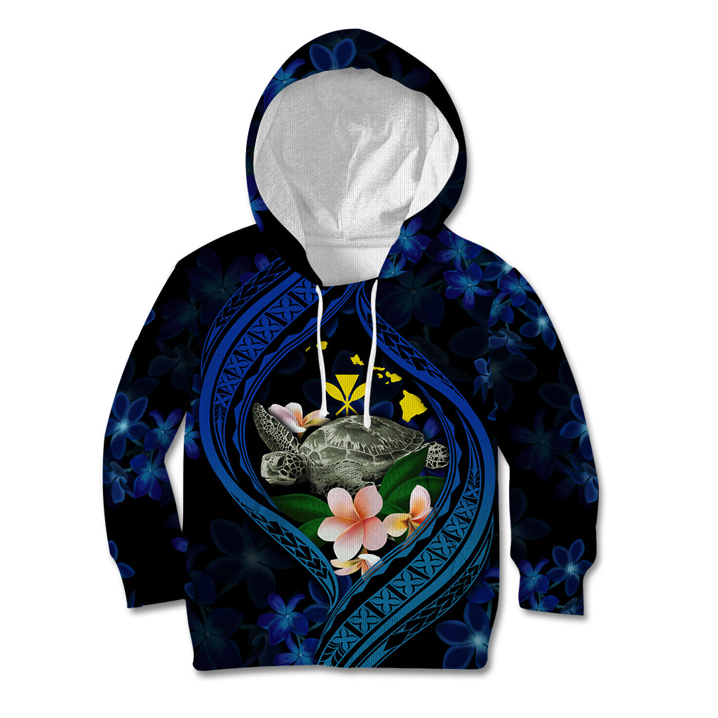 Hawaii Turtle Plumeria Flower Fanciful Kid Hoodie LT03 Hoodie Black - Polynesian Pride