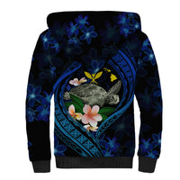 Hawaii Turtle Plumeria Flower Fanciful Sherpa Hoodie