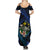 Hawaii Turtle Plumeria Flower Fanciful Summer Maxi Dress