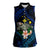 Hawaii Turtle Plumeria Flower Fanciful Women Sleeveless Polo Shirt