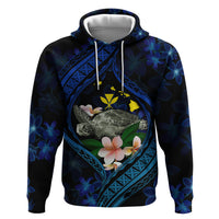 Hawaii Turtle Plumeria Flower Fanciful Zip Hoodie