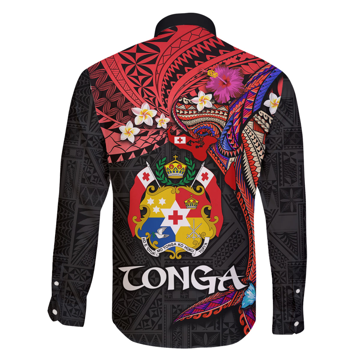 Tonga Emancipation Day Family Matching Off Shoulder Maxi Dress and Hawaiian Shirt Ngatu Humpback Whale Polynesian Flower LT03 - Polynesian Pride