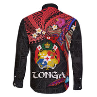 Tonga Emancipation Day Family Matching Off Shoulder Maxi Dress and Hawaiian Shirt Ngatu Humpback Whale Polynesian Flower LT03 - Polynesian Pride