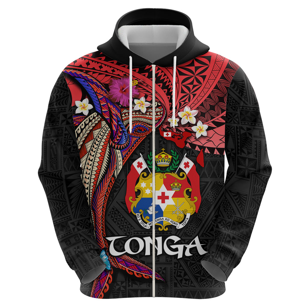 Tonga Emancipation Day Hoodie Ngatu Humpback Whale Polynesian Flower