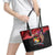 Tonga Emancipation Day Leather Tote Bag Ngatu Humpback Whale Polynesian Flower