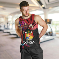 Tonga Emancipation Day Men Tank Top Ngatu Humpback Whale Polynesian Flower
