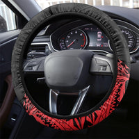 Tonga Emancipation Day Steering Wheel Cover Ngatu Humpback Whale Polynesian Flower