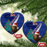 New Zealand Christmas Ceramic Ornament Kiwi Bird Santa and Silver Fern Funny Haka Dance