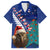 New Zealand Christmas Family Matching Off Shoulder Short Dress and Hawaiian Shirt Kiwi Bird Santa and Silver Fern Funny Haka Dance