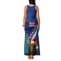 New Zealand Christmas Family Matching Tank Maxi Dress and Hawaiian Shirt Kiwi Bird Santa and Silver Fern Funny Haka Dance
