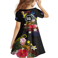 Cook Islands Independence Day Family Matching Off Shoulder Short Dress and Hawaiian Shirt Maroro and Kakaia with Hibiscus Flower Polynesian Pattern LT03 - Polynesian Pride