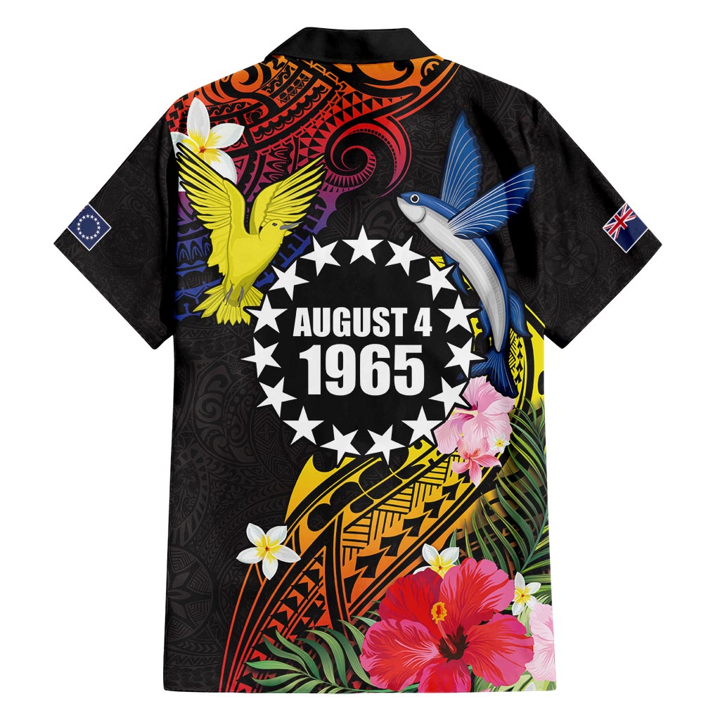 Cook Islands Independence Day Family Matching Off Shoulder Short Dress and Hawaiian Shirt Maroro and Kakaia with Hibiscus Flower Polynesian Pattern LT03 - Polynesian Pride