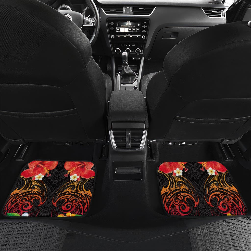 French Polynesia Bastille Day Car Mats Tiare Flower and National Seal Polynesian Pattern