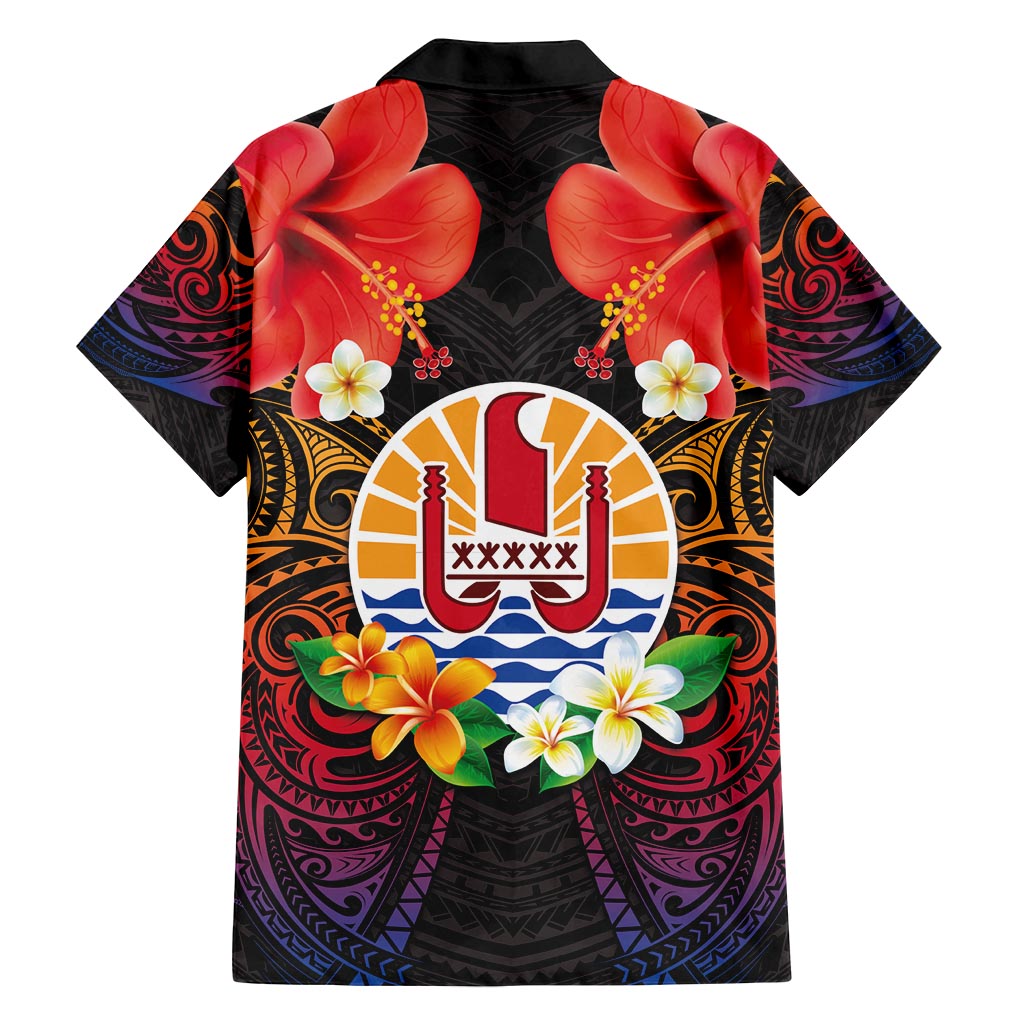 French Polynesia Bastille Day Family Matching Off Shoulder Maxi Dress and Hawaiian Shirt Tiare Flower and National Seal Polynesian Pattern