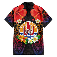 French Polynesia Bastille Day Family Matching Off Shoulder Maxi Dress and Hawaiian Shirt Tiare Flower and National Seal Polynesian Pattern