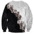 Hawaii Grayscale Hibiscus Flowers Sweatshirt Polynesian Pattern With Half Black White Version