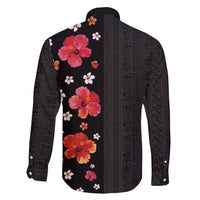 Hawaii Hibiscus and Plumeria Flowers Family Matching Summer Maxi Dress and Hawaiian Shirt Tapa Tribal Pattern Half Style Colorful Mode LT03 - Polynesian Pride
