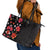 Hawaii Hibiscus and Plumeria Flowers Leather Tote Bag Tapa Tribal Pattern Half Style Colorful Mode