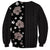 Hawaii Hibiscus and Plumeria Flowers Sweatshirt Tapa Tribal Pattern Half Style Grayscale Mode