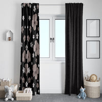 Hawaii Hibiscus and Plumeria Flowers Window Curtain Tapa Tribal Pattern Half Style Grayscale Mode