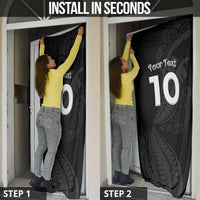 New Zealand Rugby Custom Door Cover Sporty Silver Fern Shape with Maori Tattoos - Polynesian Pride