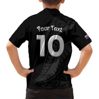 New Zealand Rugby Custom Hawaiian Shirt Sporty Silver Fern Shape with Maori Tattoos - Polynesian Pride