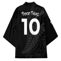 New Zealand Rugby Custom Kimono Sporty Silver Fern Shape with Maori Tattoos - Polynesian Pride