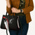 New Zealand Rugby Leather Bag Sporty Silver Fern Shape with Maori Tattoos - Polynesian Pride