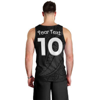 New Zealand Rugby Custom Men Tank Top Sporty Silver Fern Shape with Maori Tattoos - Polynesian Pride
