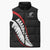 New Zealand Rugby Custom Sleeveless Puffer Jacket Sporty Silver Fern Shape with Maori Tattoos - Polynesian Pride
