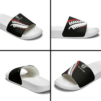 New Zealand Rugby Slide Sandals Sporty Silver Fern Shape with Maori Tattoos - Polynesian Pride