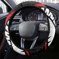 New Zealand Rugby Steering Wheel Cover Sporty Silver Fern Shape with Maori Tattoos - Polynesian Pride