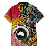 Vanuatu and Australia Together Family Matching Tank Maxi Dress and Hawaiian Shirt Kangaroo with Pig Tusk Indigenous Pattern LT03 - Polynesian Pride
