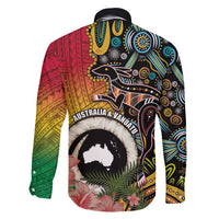 Vanuatu and Australia Together Family Matching Tank Maxi Dress and Hawaiian Shirt Kangaroo with Pig Tusk Indigenous Pattern LT03 - Polynesian Pride