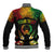 Personalised Pohnpei Independence Day Baseball Jacket Polynesian Tattoo and Plumeria Reggae Color